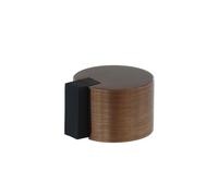 Imagen de producto EVI Herrajes | Fermaporta Adesivo in Ottone | Ø28x20mm | Finitura in Pelle Invecchiata | Protezione in gomma nera | Mod. 39128LCU