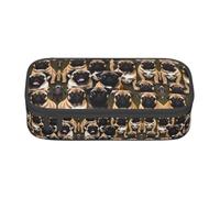 Imagen De Pug-Astuccio con stampa standard, grande capacità, astuccio multiuso per trucchi con cerniera, Nero , Taglia unica, Beauty case