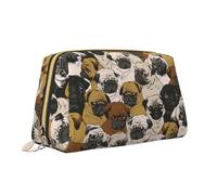 Imagen De Pug Borsa da trucco in pelle con stampa di carlino, borsa per cosmetici, organizer da viaggio per articoli da toeletta