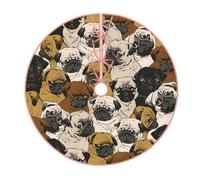 Imagen De Pug - Gonna per albero di Natale, decorazione invernale per albero di Natale, adatta per feste in famiglia