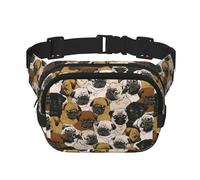 Imagen De Pug - Marsupio unisex alla moda, elegante marsupio per allenamenti, corsa, viaggi ed escursioni, Nero , Taglia unica