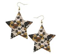 Imagen De Pug - Orecchini da donna con ciondolo a forma di stella scintillante, gioielli alla moda per una serata fuori, One Size, Pelle