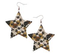 Imagen De Pug - Orecchini da donna con ciondolo a forma di stella scintillante, gioielli alla moda per una serata fuori, One Size, Pelle