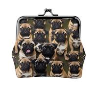 Imagen De Pug-portafogli standard da donna, portamonete da donna, piccolo portafoglio da donna, adatto per le donne, elegante e personalizzato, nero, taglia unica, Art Deco, Nero , Taglia unica, Art