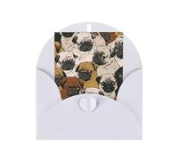 Imagen De Pug Stampa Vacanza Amore Fibbia Perla Buste di Carta Saluto Verticale Pensando Di Voi Biglietti 15,2 x 10,2