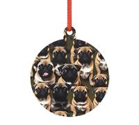 Imagen De Pug-Standard - Decorazioni natalizie trasparenti, in acrilico, per un albero di Natale minimalista