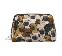 Imagen De Pug - Trousse da trucco con divisore, da viaggio, borsa per cosmetici portatile, Oro, One Size