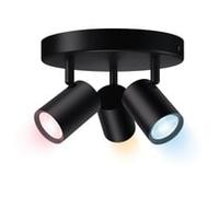 WiZ Faretto Smart LED Imageo WiFi, Base Tonda, Luce Bianca o Colorata Dimmerabile, GU10, 3x5W, Nero, Tecnologia SpaceSense, Controllo Vocale (Alexa, Apple HomeKit, Google Home)