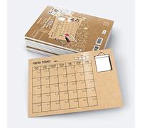 "Imagicom" Monthly Planner Kraft, da tavolo, con griglia mensile perpetuo. 27 fogli a strappo + 1 foglio stickers.Formato A3. Ideale per ufficio, scuola e casa.