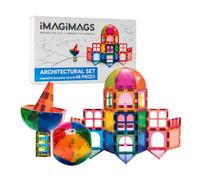 IMAGIMAGS Magnetic Building Tiles, set di 48 pezzi architettonici educativi per ragazzi e bambini, attività creative e imparative, giochi per i più piccoli da 3 anni
