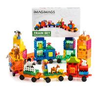 IMAGIMAGS Mattoncini Magnetici per Costruzioni, Set di 18 Pezzi Trenino per Bambini e Bambine, Costruzioni per Attività Educative e Creative, Giocattoli per Bambini, STEM, Bambini dai 3 Anni in Su
