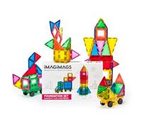 IMAGIMAGS Piastrelle magnetiche da costruzione, set da 108 pezzi di base per ragazzi ragazze bambini, educativi e creativi, attività di apprendimento creativo, giocattoli per bambini, STEM, bambini