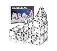 IMAGIMAGS Tessere magnetiche da costruzione , set cristallo trasparente da 38 pezzi, blocchi da costruzione educativi e creativi STEM per bambini e bambine dai 3 anni in su