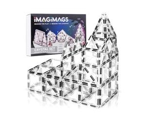 IMAGIMAGS Tessere magnetiche da costruzione , set cristallo trasparente da 38 pezzi, blocchi da costruzione educativi e creativi STEM per bambini e bambine dai 3 anni in su