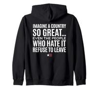 Imagine A Country So Great (Art ON Back) Felpa con Cappuccio