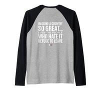 Imagine A Country So Great (Art ON Back) Maglia con Maniche Raglan