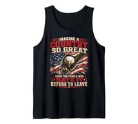 Imagine A Country So Great Patriotic Eagle Flag Citazione Canotta