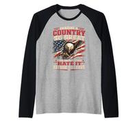 Imagine A Country So Great Patriotic Eagle Flag Citazione Maglia con Maniche Raglan