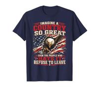 Imagine A Country So Great Patriotic Eagle Flag Citazione Maglietta