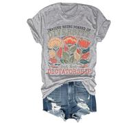 Imagine Being Scared of Diversity But Not Dictatorship Shirt Vintage Sottile Floreale Diritti Umani Imagine T Shirt, Grigio, M