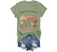 Imagine Being Scared of Diversity But Not Dictatorship Shirt Vintage Sottile Floreale Diritti Umani Imagine T Shirt, Verde, XXL