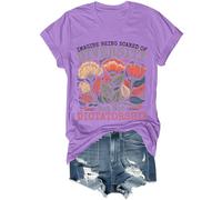 Imagine Being Scared of Diversity But Not Dictatorship Shirt Vintage Sottile Floreale Diritti Umani Imagine T Shirt, Viola, XL