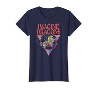 Imagine Dragons Iconic Band Pop Rock Musica Stampa Maglietta, Donna, Navy, 3XL