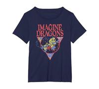 Imagine Dragons Iconic Band Pop Rock Musica Stampa Maglietta, Donna Plus-Size, Navy, 4X