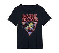 Imagine Dragons Iconic Band Pop Rock Musica Stampa Maglietta, Donna Plus-Size, Nero, 2X