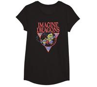 Imagine Dragons Iconic Band Pop Rock Musica Stampa Maglietta, Ragazze, Nero, M