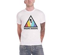 Imagine Dragons T Shirt Triangle Band Logo Nuovo Ufficiale Uomo Bianca Size L