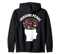 Imagine Peace Colorful Mind Explosion Felpa con Cappuccio