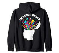 Imagine Peace Colorful Mind Explosion Felpa con Cappuccio