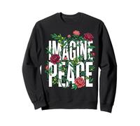 Imagine Peace Floral Botanical Harmony Message Felpa