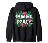 Imagine Peace Floral Botanical Harmony Message Felpa con Cappuccio