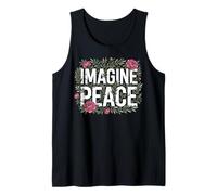 Imagine Peace Floral Message Inspirational Art Canotta