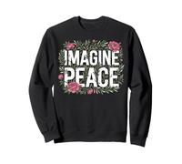 Imagine Peace Floral Message Inspirational Art Felpa
