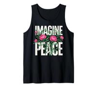 Imagine Peace Floral Tranquil Statement Canotta
