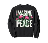 Imagine Peace Floral Tranquil Statement Felpa