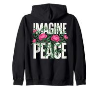 Imagine Peace Floral Tranquil Statement Felpa con Cappuccio