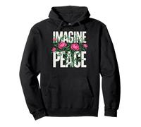 Imagine Peace Floral Tranquil Statement Felpa con Cappuccio