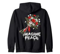 Imagine Peace Flower Bouquet Statement Felpa con Cappuccio