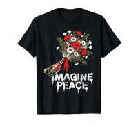 Imagine Peace Flower Bouquet Statement Maglietta
