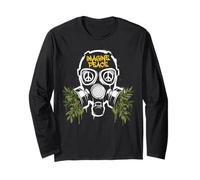 Imagine Peace Gas Mask Olive Branches Maglia a Manica