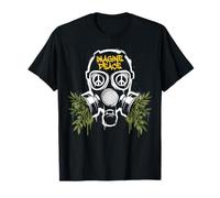 Imagine Peace Gas Mask Olive Branches Maglietta