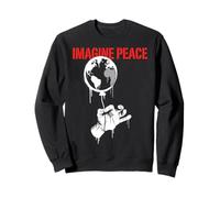 Imagine Peace Globe Hand Earth Balloon Felpa