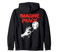 Imagine Peace Globe Hand Earth Balloon Felpa con Cappuccio