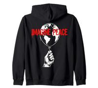 Imagine Peace Globe Hand Earth Balloon Felpa con Cappuccio