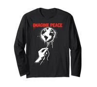 Imagine Peace Globe Hand Earth Balloon Maglia a Manica