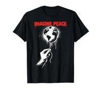 Imagine Peace Globe Hand Earth Balloon Maglietta
